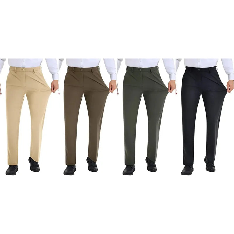 Men's Stretch Gurkha Pants Slim Fit Dress Pants