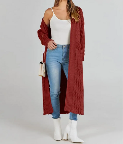 Women's Long Cardigan 2024 Oversized Coat Long Sleeve Open Cardigan Knitted Extra Long Coat Autumn Fashion Jacket Clothes
