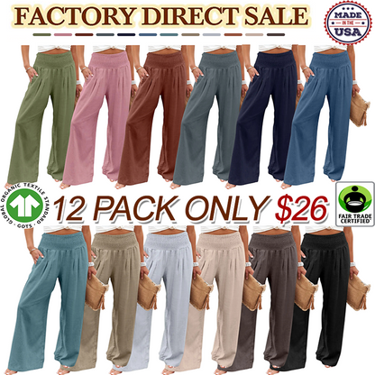 Women's linen wide-leg pants