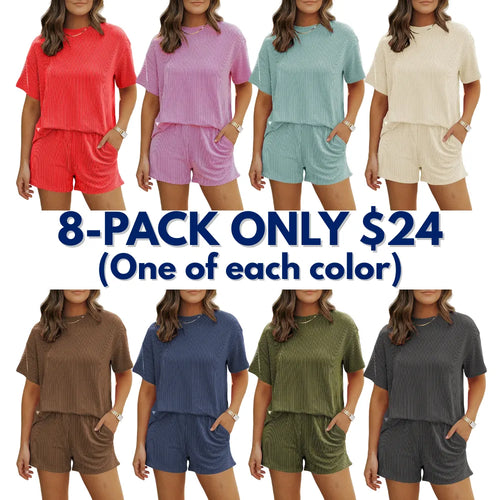 Women's Cable-Knit Textured Casual Loungewear Set