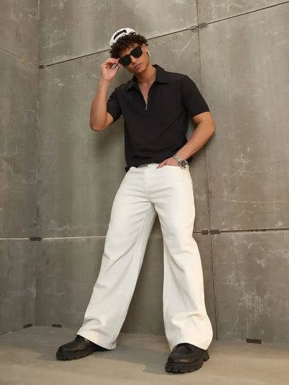 Men Basic Wide Leg Jeans