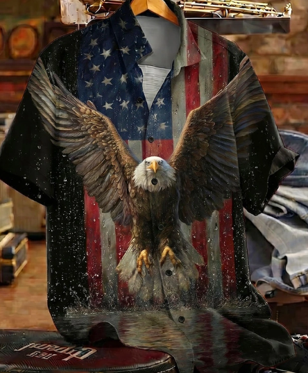 Men's July 4th US 250th Anniversary American Flag 1776 Shirt