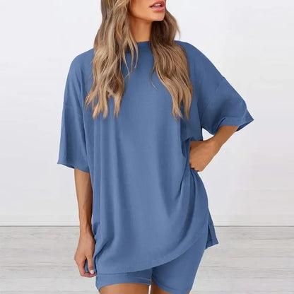 🔥Women's Casual Loose-fitting Two-Piece Set (Crew Neck/V-Neck) 🔥 10-Piece Set - Includes All Colors, Only $24