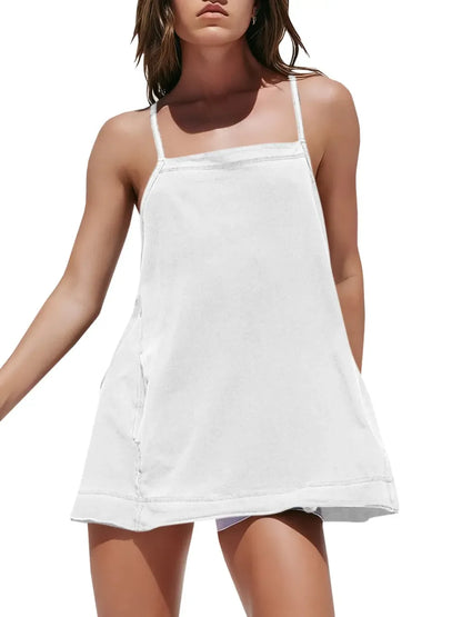 Women's Workout Tank Tops  Square Neck Tunics Loose Sleeveless Spaghetti Strap Athletic Shirts
