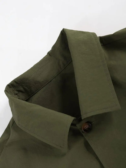 Men's Solid Color Pocket Button Front Shirt & Pants Two-Piece Set