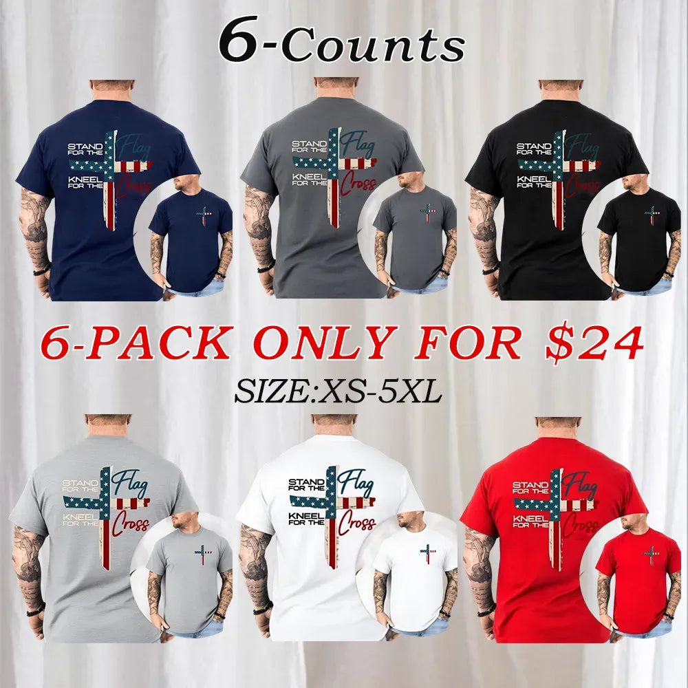 Stand For The Flag Graphic Tees for Cotton Fabric Casual Crew