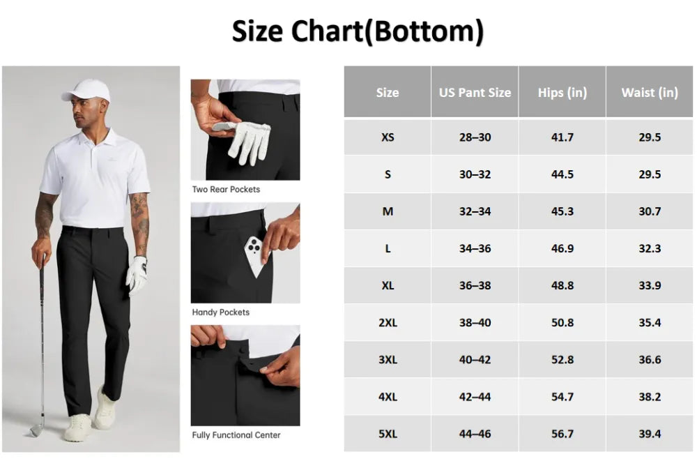 Men's Golf Stretch Straight Leg Pants