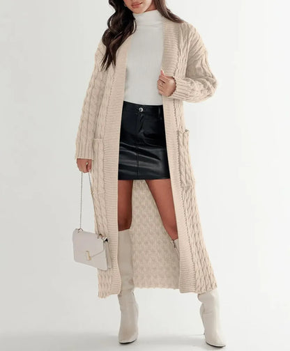 Women's Long Cardigan 2024 Oversized Coat Long Sleeve Open Cardigan Knitted Extra Long Coat Autumn Fashion Jacket Clothes