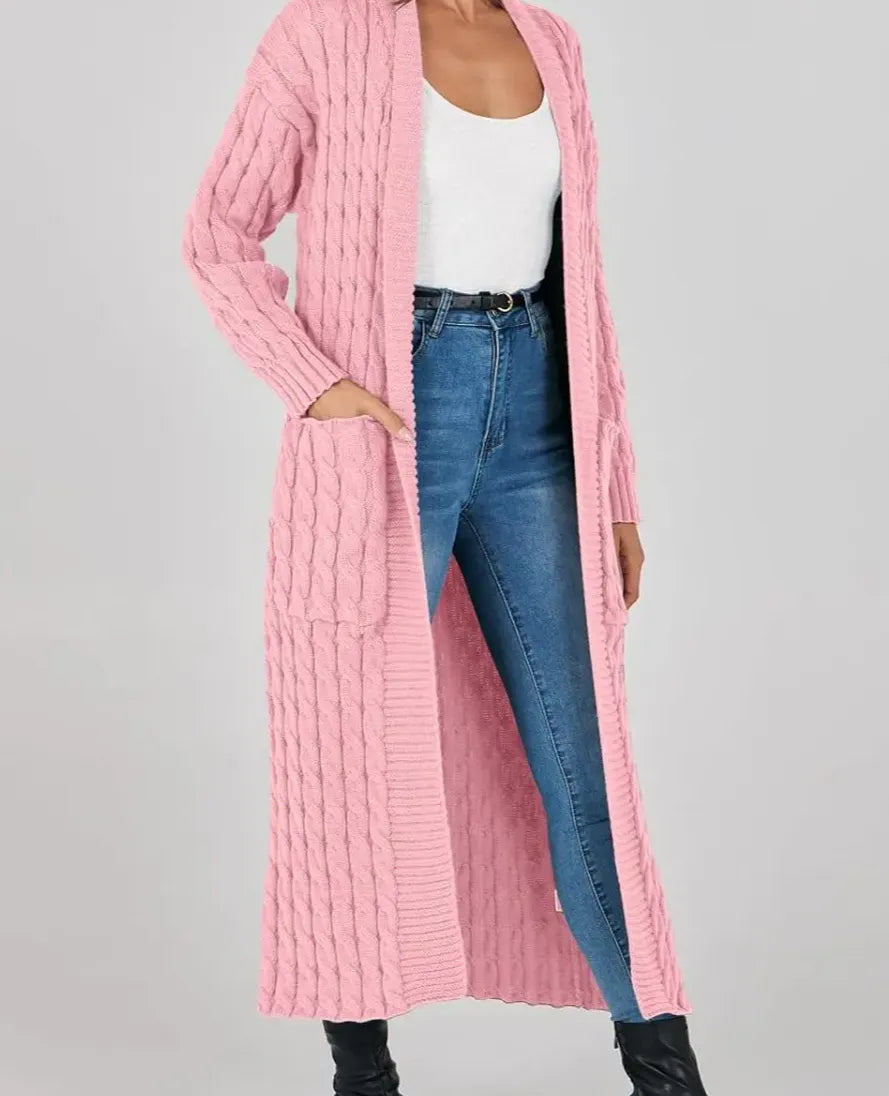 Women's Long Cardigan 2024 Oversized Coat Long Sleeve Open Cardigan Knitted Extra Long Coat Autumn Fashion Jacket Clothes
