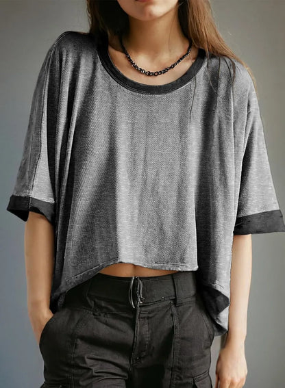 Dokotoo Summer Shirts 2025 Womens Solid T Shirts for Women Loose Oversized Tops Basic Tee