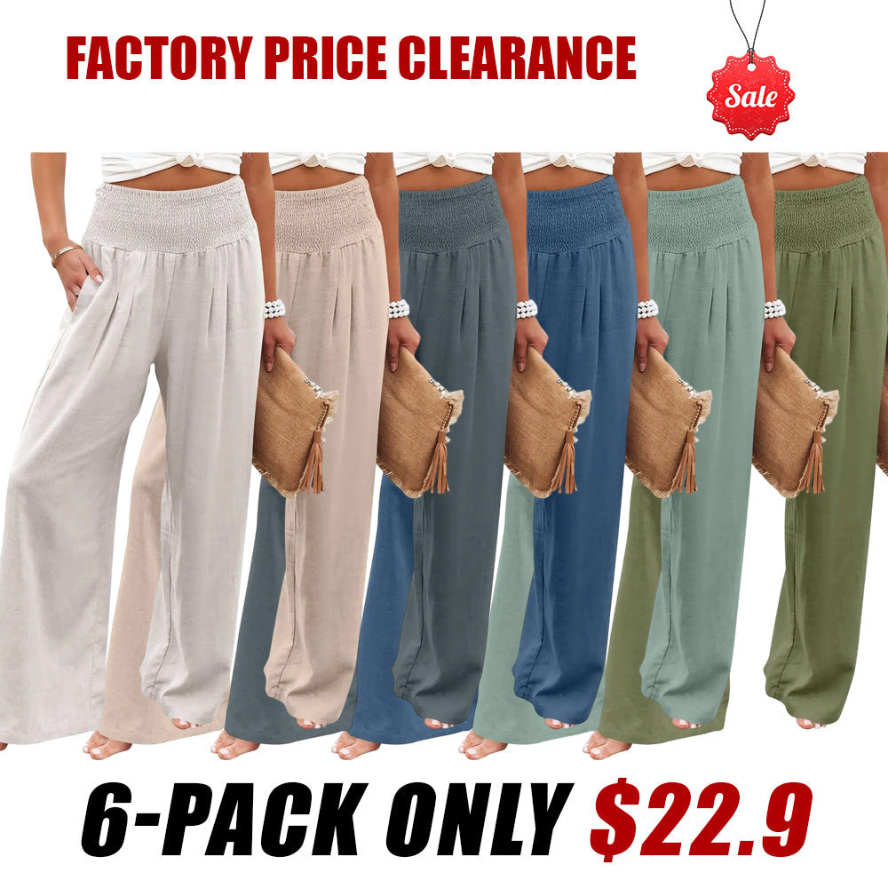 Women's linen wide-leg pants