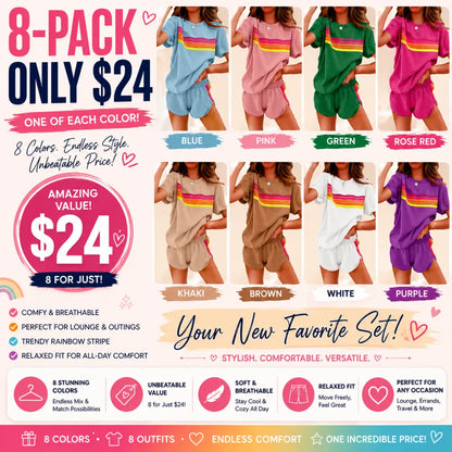 Women's Short 2-Piece Rainbow