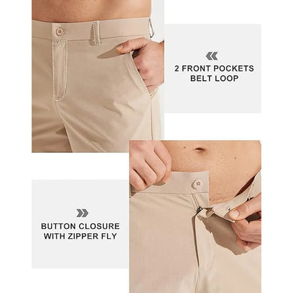 Men's Stretch Gurkha Pants Slim Fit Dress Pants