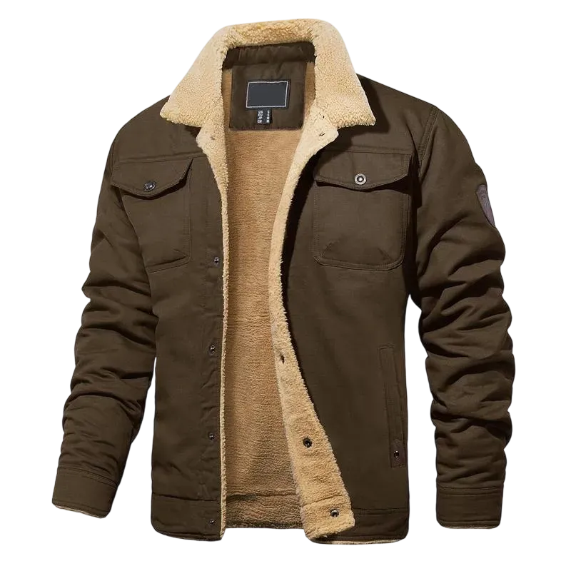 Men's Sherpa Lined Trucker Jacket – Warm, Casual Cotton Fleece