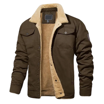 Men's Sherpa Lined Trucker Jacket – Warm, Casual Cotton Fleece