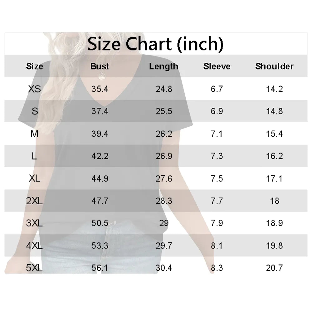 Women's Casual V-Neck Oversized Short Sleeve Loose Basic Tees