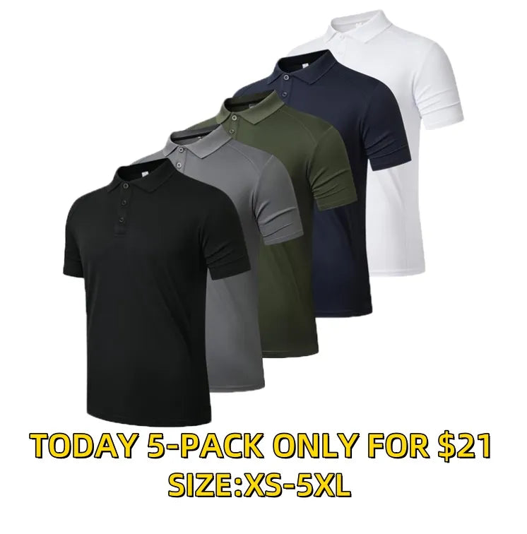 Mens Quick Dry Polo Shirts –  Moisture Wicking Workout Tops
