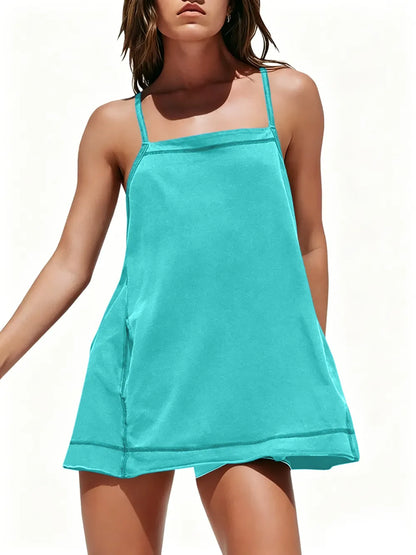 Women's Workout Tank Tops  Square Neck Tunics Loose Sleeveless Spaghetti Strap Athletic Shirts