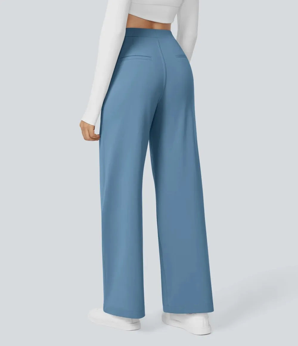 ⏰Big Spring Sale!High Waisted Side Pocket Straight Leg Work Pants