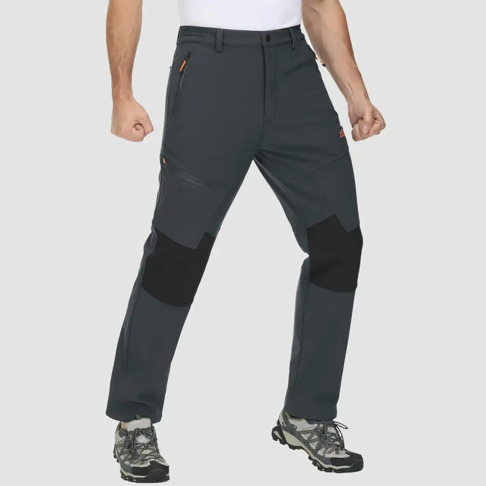 Men's Fleece-Lined Winter Ski Pants – Water-Resistant with 4 Zip Pockets