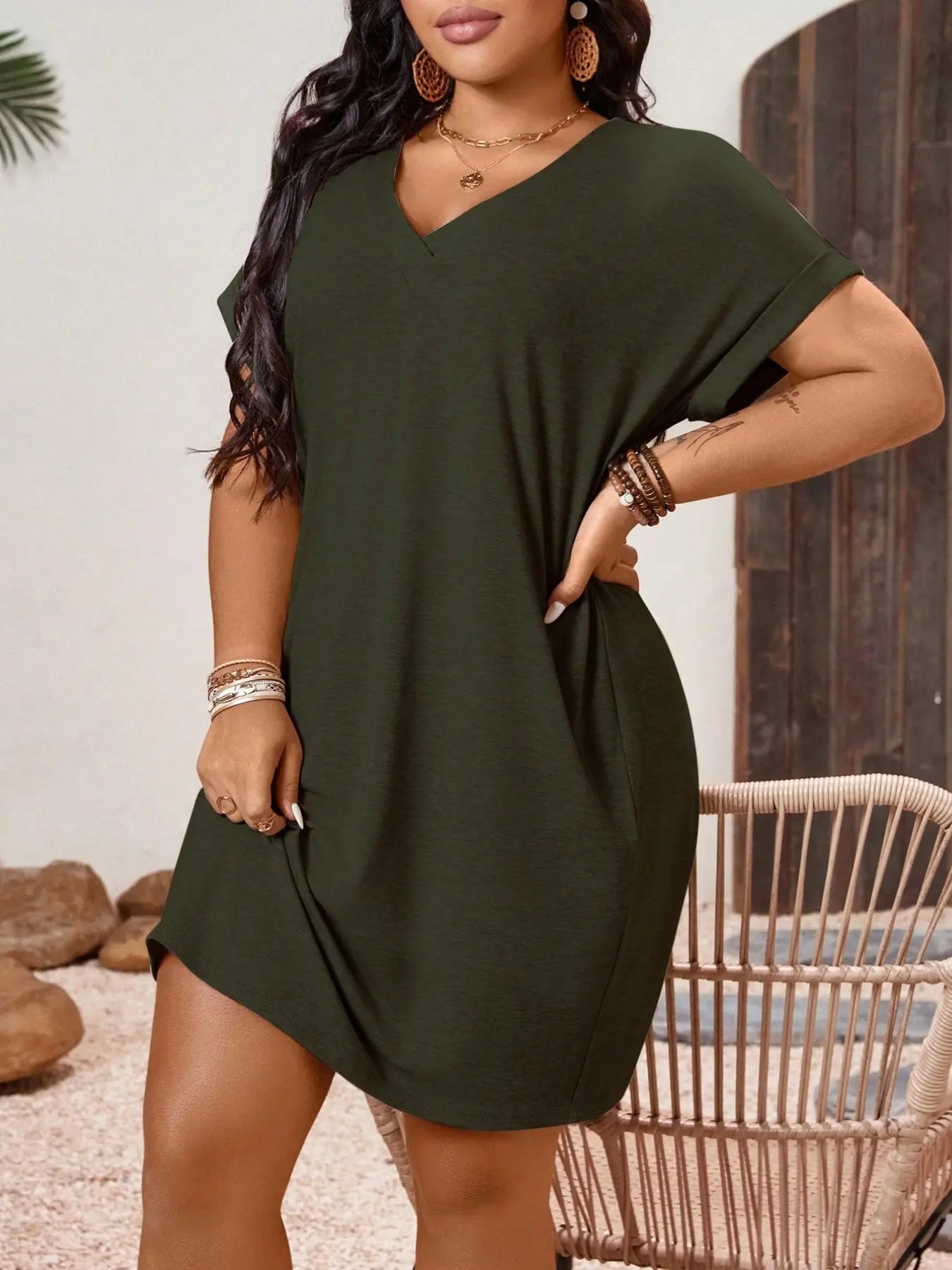 🔥Summer Hot Sale🔥Plus Size Women's Loose T-Shirt Dress