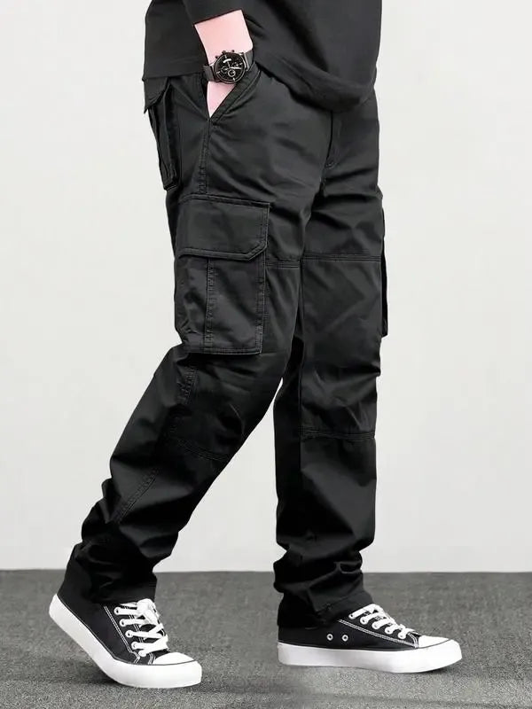 Men's Loose Solid Pocket Cargo Pants