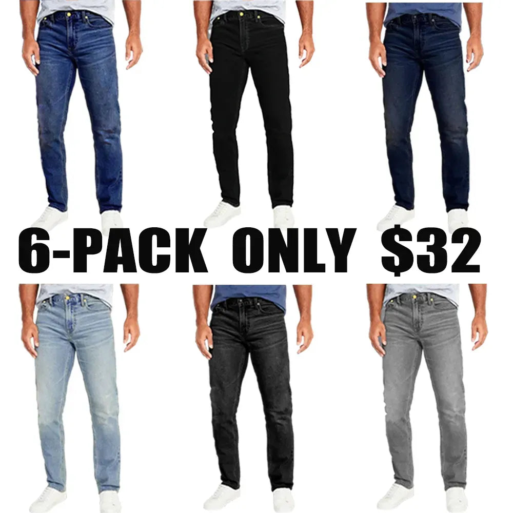 Men's 6-Pack Flex Stretch Slim Straight Jeans