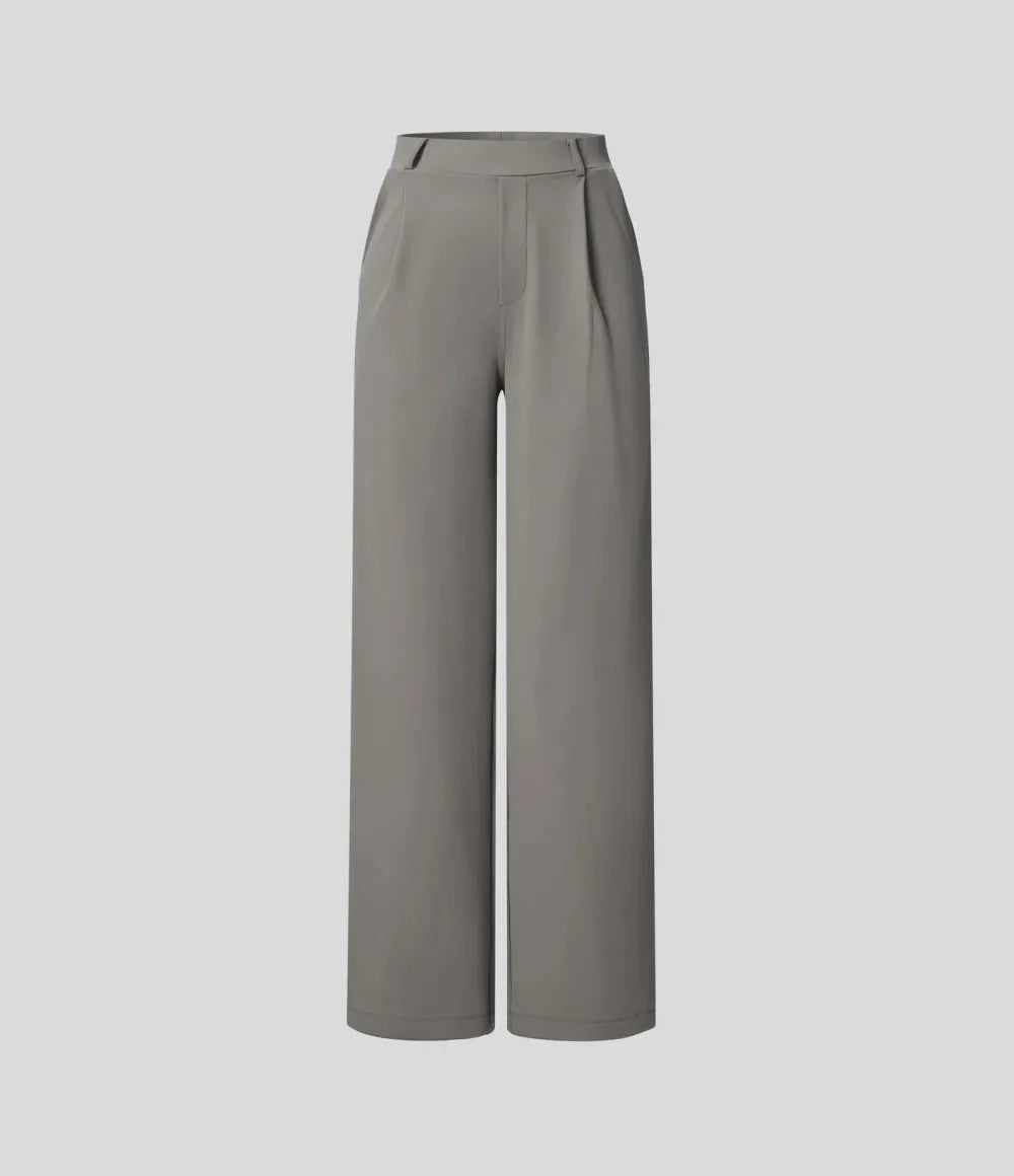 ⏰Big Spring Sale!High Waisted Side Pocket Straight Leg Work Pants