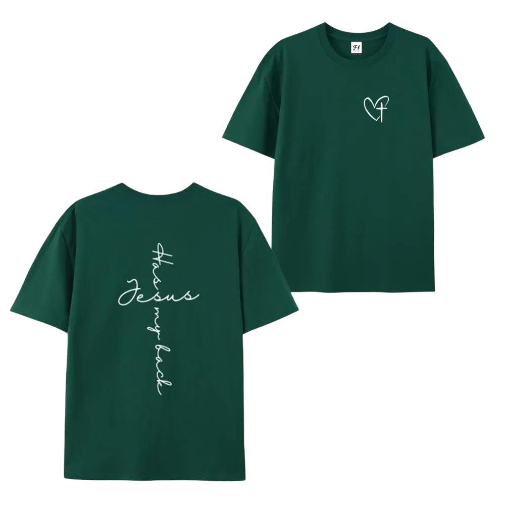 Jesus Has My Back Print T Shirt