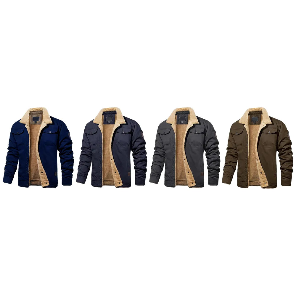 Men's Sherpa Lined Trucker Jacket – Warm, Casual Cotton Fleece