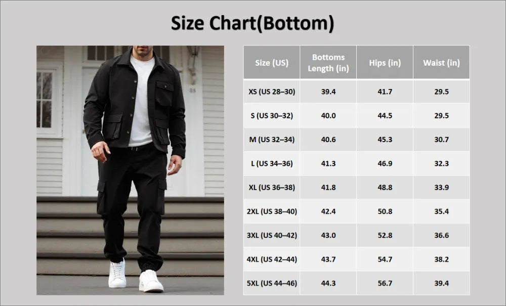 Men's Solid Color Pocket Button Front Shirt & Pants Two-Piece Set