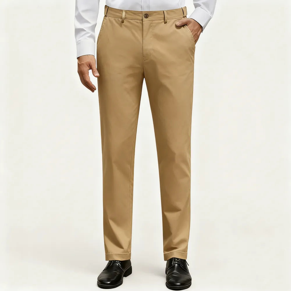 Men's Stretch Dress Pants No Iron Golf Pants Expandable Waist Flat Front Business Casual Pants