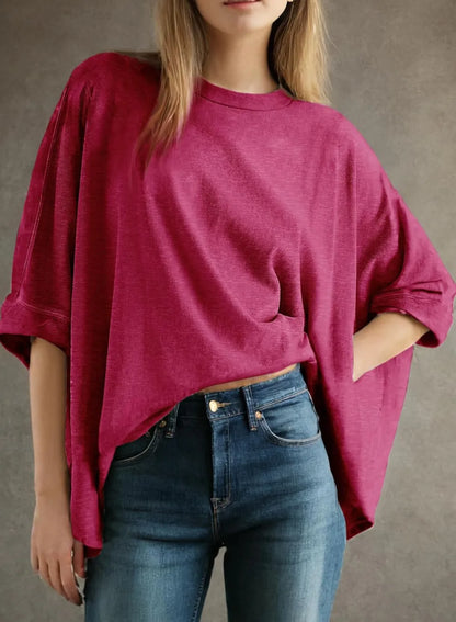 Dokotoo Summer Shirts 2025 Womens Solid T Shirts for Women Loose Oversized Tops Basic Tee