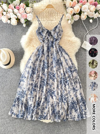 Women's Boho Floral Cami A-Line Summer Dress