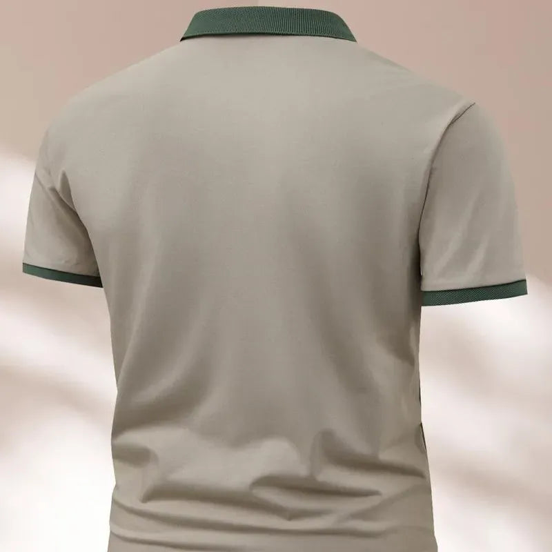 Men's Regular Fit Letter Print Short Sleeve Polo Shirt – a casual collared top for summer