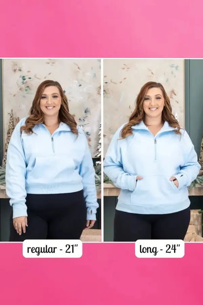 Fleece Funnel Neck Pullover In Two Lengths