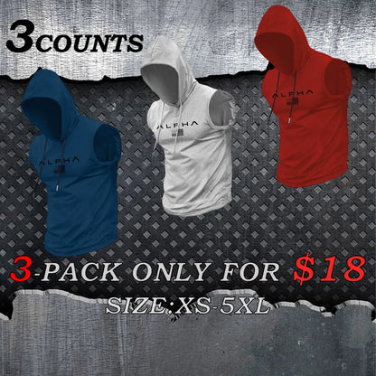 Men's Print Hooded Tank Top Casual, Sleeveless, Summer Streetwear