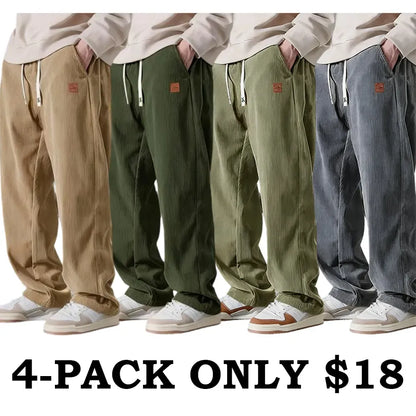 Men's Corduroy Straight-Leg Sweatpants