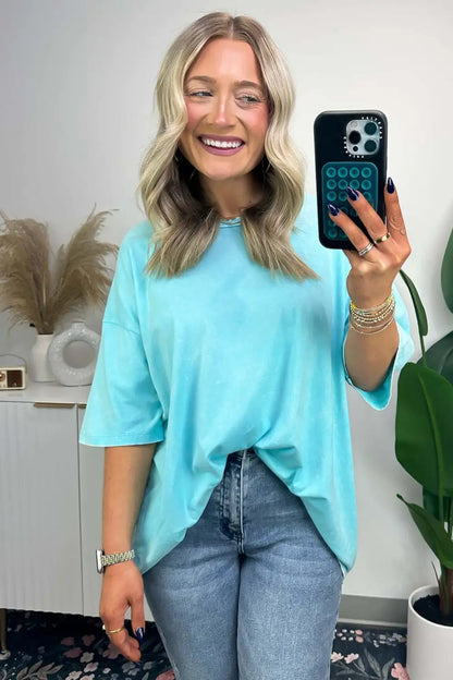 Weekend Awaits Mineral Wash Oversized Top - BACK IN STOCK
