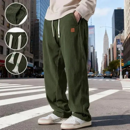 Men's Corduroy Straight-Leg Sweatpants
