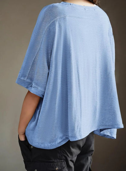 Dokotoo Summer Shirts 2025 Womens Solid T Shirts for Women Loose Oversized Tops Basic Tee
