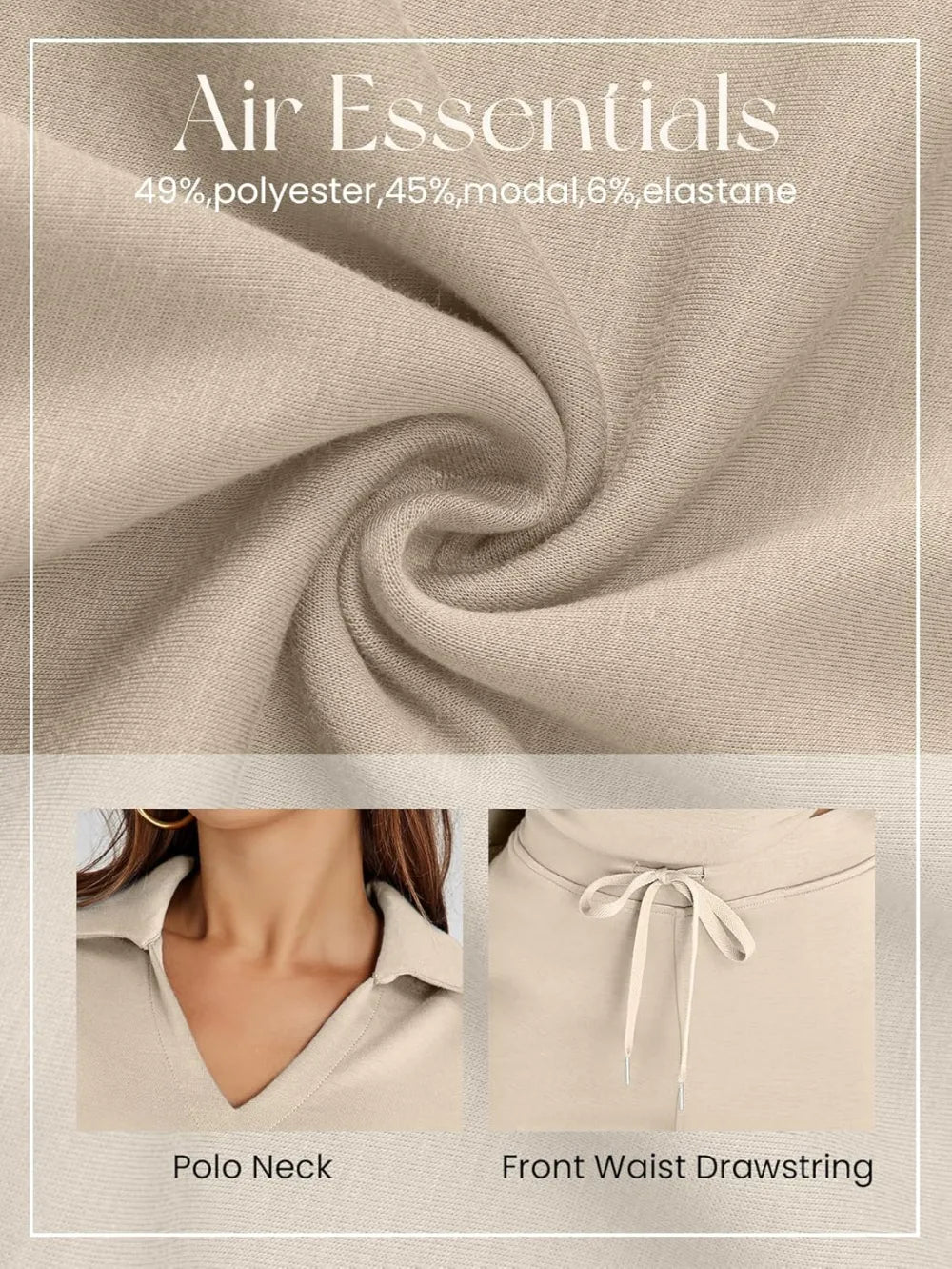Women's 2 Piece Sets Outfits Casual Long Sleeve Sweatsuits Polo Top and Wide Leg Pants Matching Sets