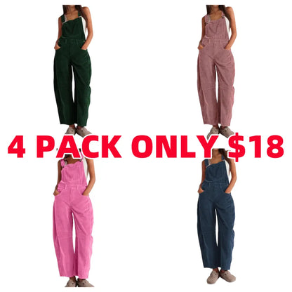 ✨Women's Corduroy Overalls Barrel Wide Leg Bib Pants🔥