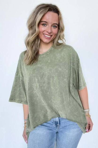 Weekend Awaits Mineral Wash Oversized Top - BACK IN STOCK