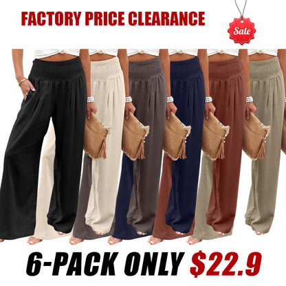 Women's linen wide-leg pants