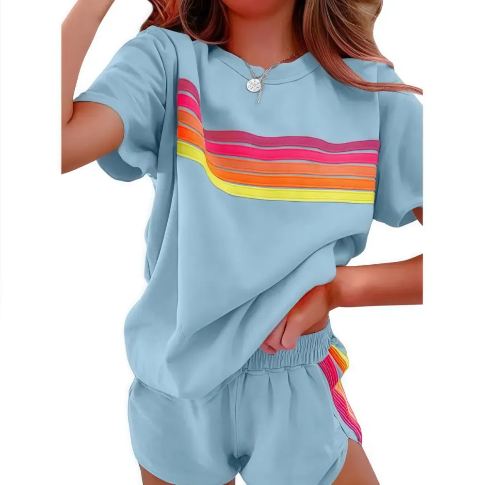 Women's Short 2-Piece Rainbow