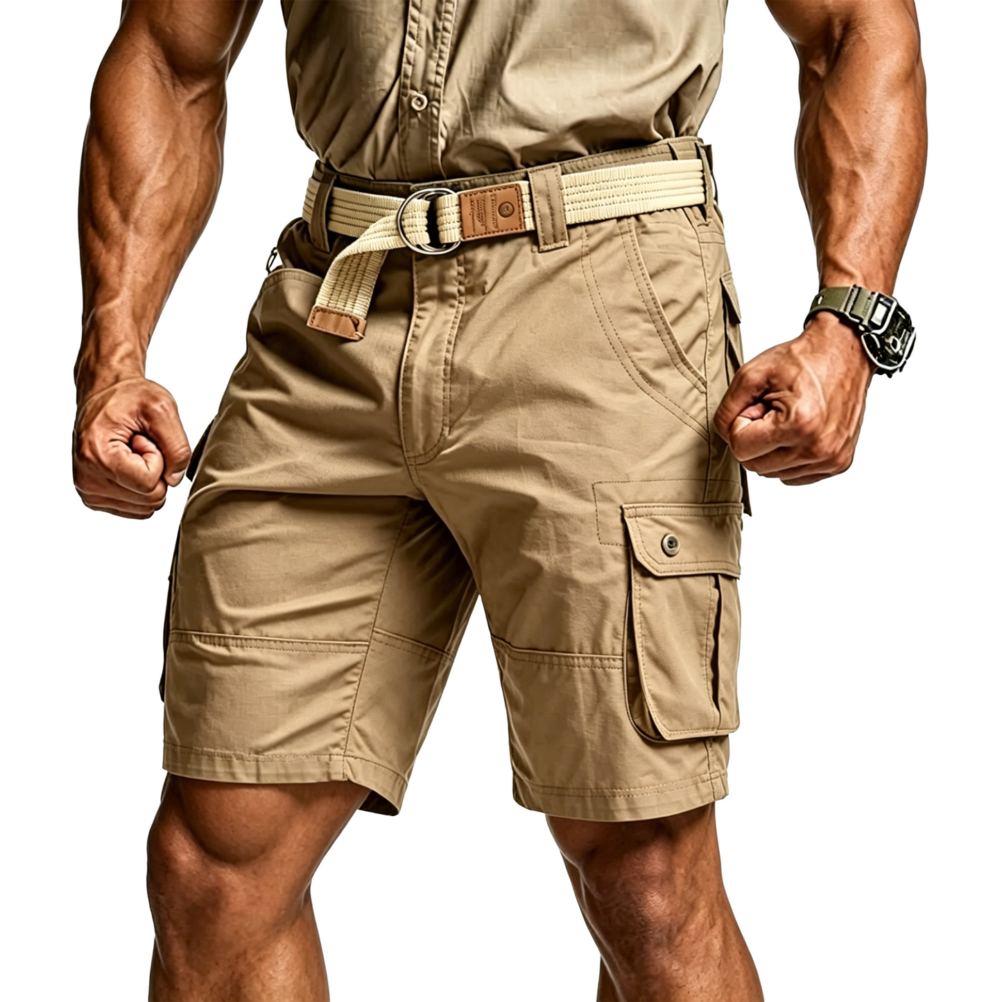 Men's Tactical Cargo Shorts with Multifunctional Pockets