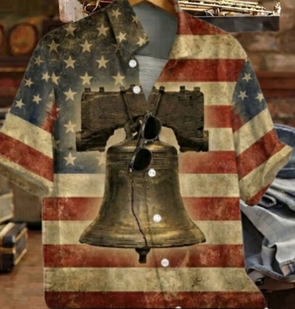 Men's July 4th US 250th Anniversary American Flag 1776 Shirt