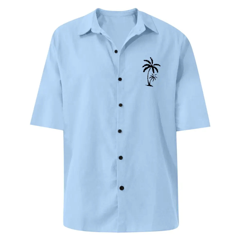 Classic Beach Men Polo Shirt Collar Short Sleeved Work Shirts for Men