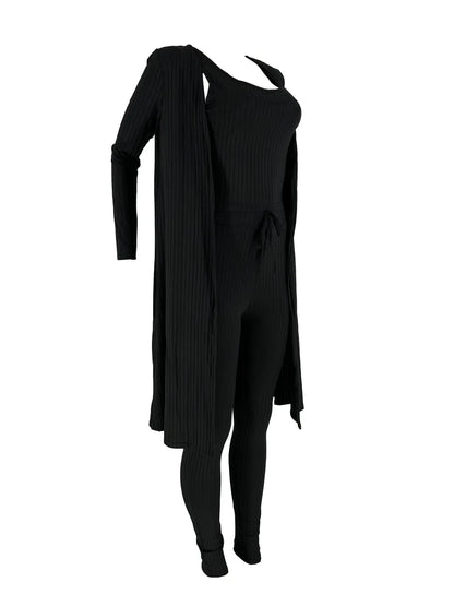 Women 3 Piece Wide Leg Pants Set Casual Long Sleeve Jacket Cardigan With Solid Tank Pants Set Dinner Suit Women
